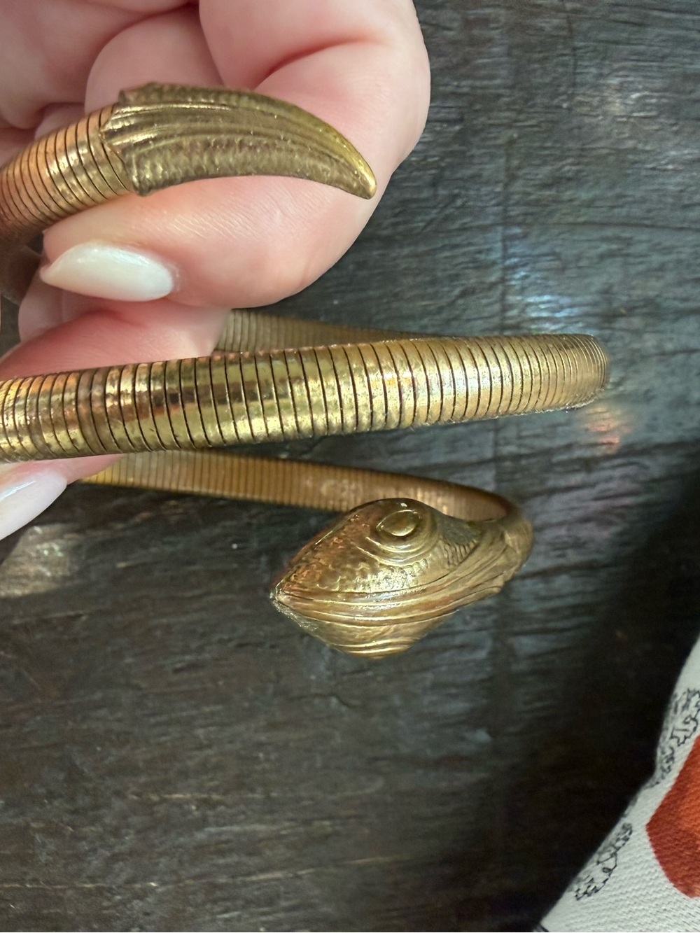 Vintage Snake Cuff Bracelet - Brass RARE - Picture 5 of 8